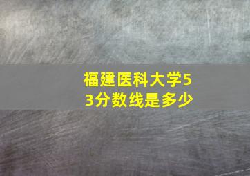 福建医科大学5 3分数线是多少